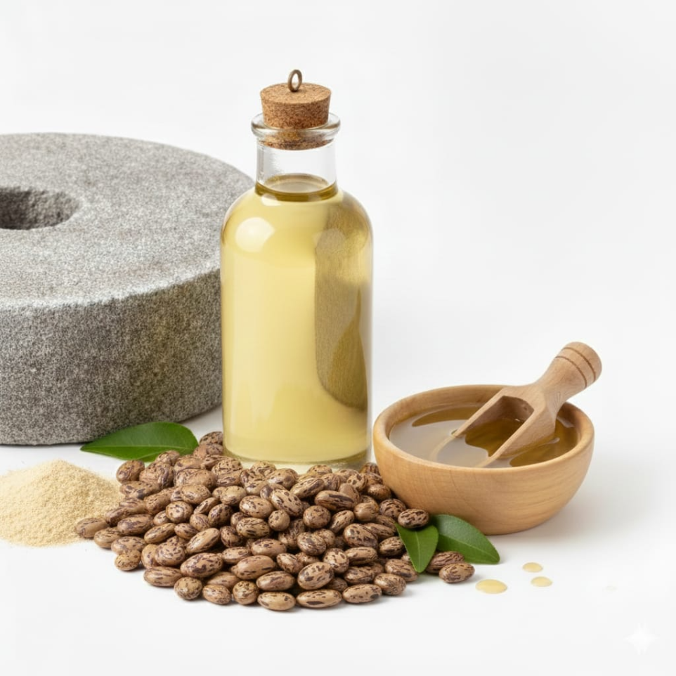 Traditional stone pressed castor oil manufacturer and exporter from India