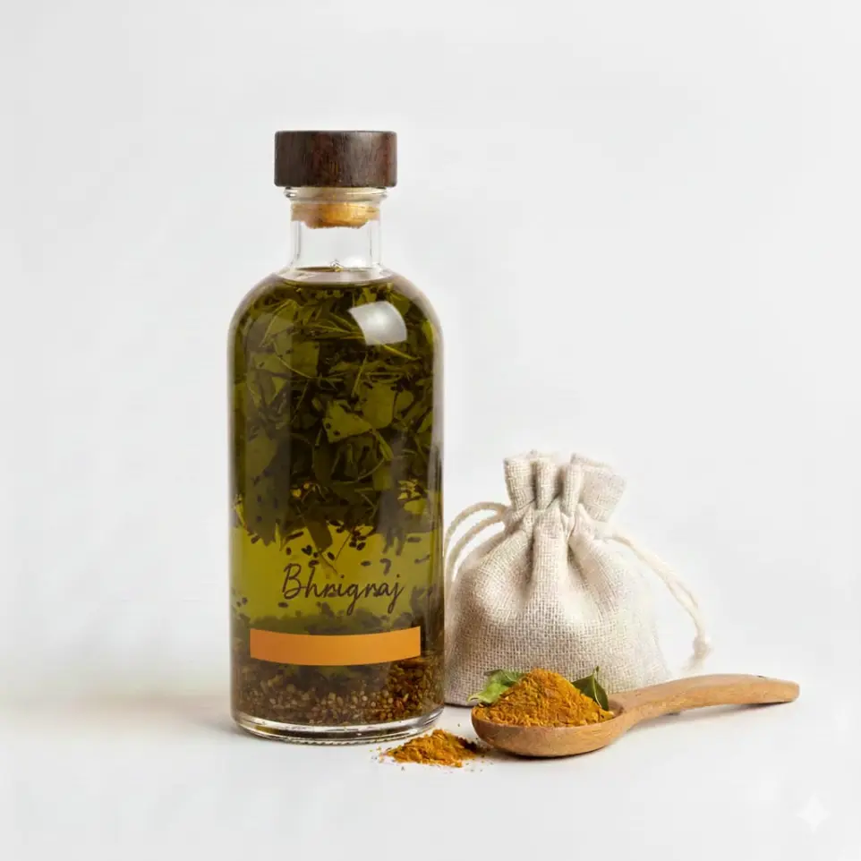 Natural ayurvedic oil manufactured in India for export markets