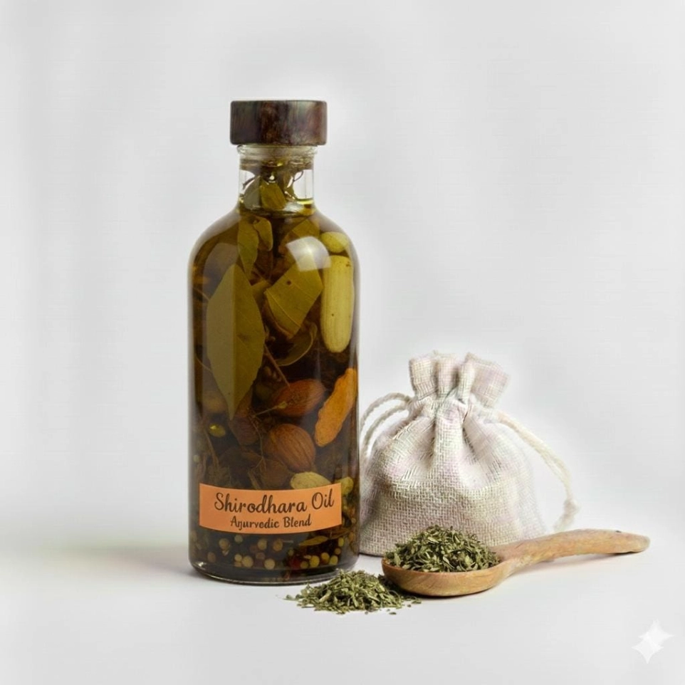 Holistic ayurvedic oil made with natural herbs and base oils