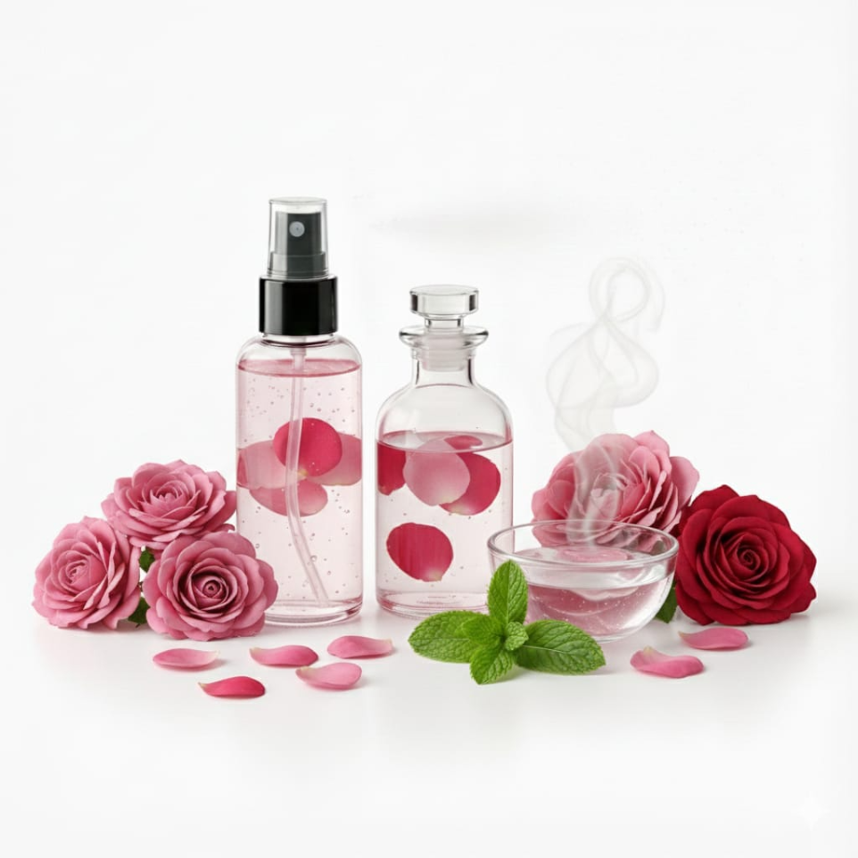 Alcohol free floral water suitable for skin care and facial applications