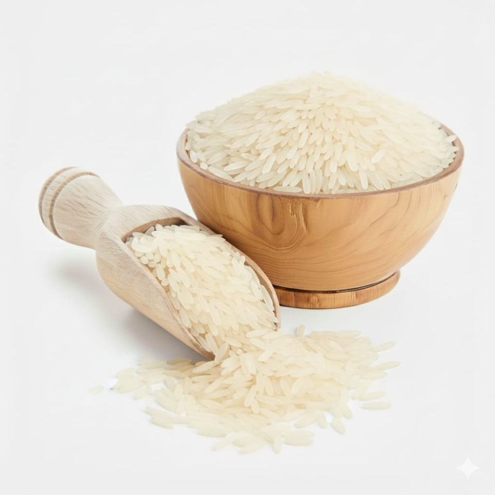 Premium 1885 Basmati Rice from India, known for long grains, rich natural aroma, and soft fluffy texture after cooking. Bulk export worldwide by HKWT INDIA.